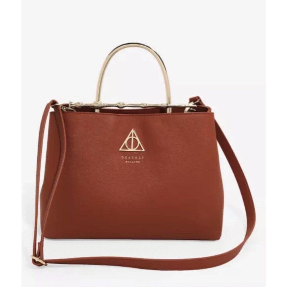 Loungefly Harry Potter Elder Wand Hand Bag Brown Cognac Crossbody Strap